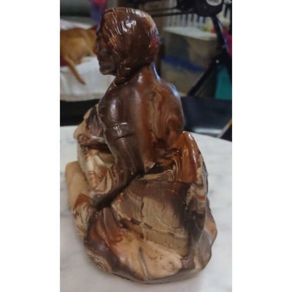 Canoe Door Stop or Single Bookend Carved Rock Very Heavy - Picture 3 of 8